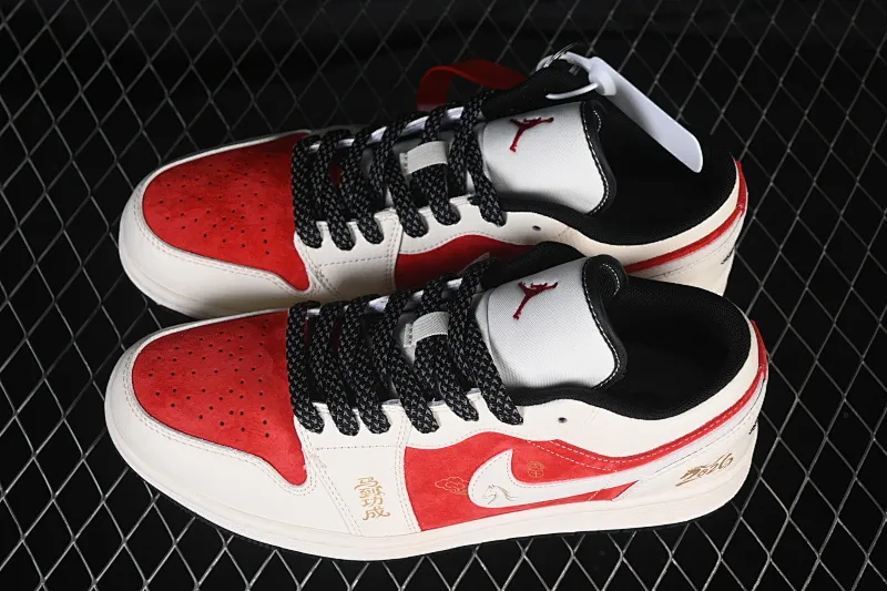 All categories Air Jordan Jordan series basketball shoes Air Jordan 1 Low High-end customized low-top sneakers Air Jordan 1 Low AJ1 Joe 1 Year of the Horse limited edition Quick success High-end customized low-top retro basketball shoes JY6988-137